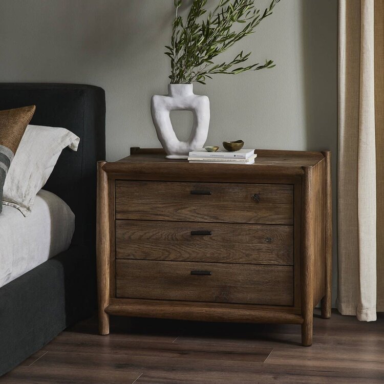 Four Hands Glenview Nightstand- Weathered Oak Veneer