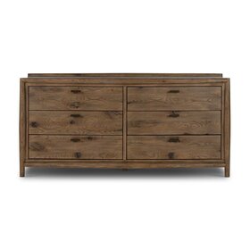 Four Hands Glenview 6 Drawer Dresser- Weathered Oak Veneer