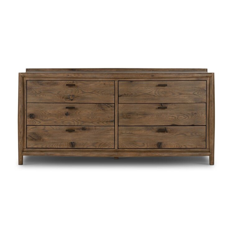 Four Hands Glenview 6 Drawer Dresser- Weathered Oak Veneer