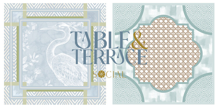 Table & Terrace Social White Heron Mahjong Mat