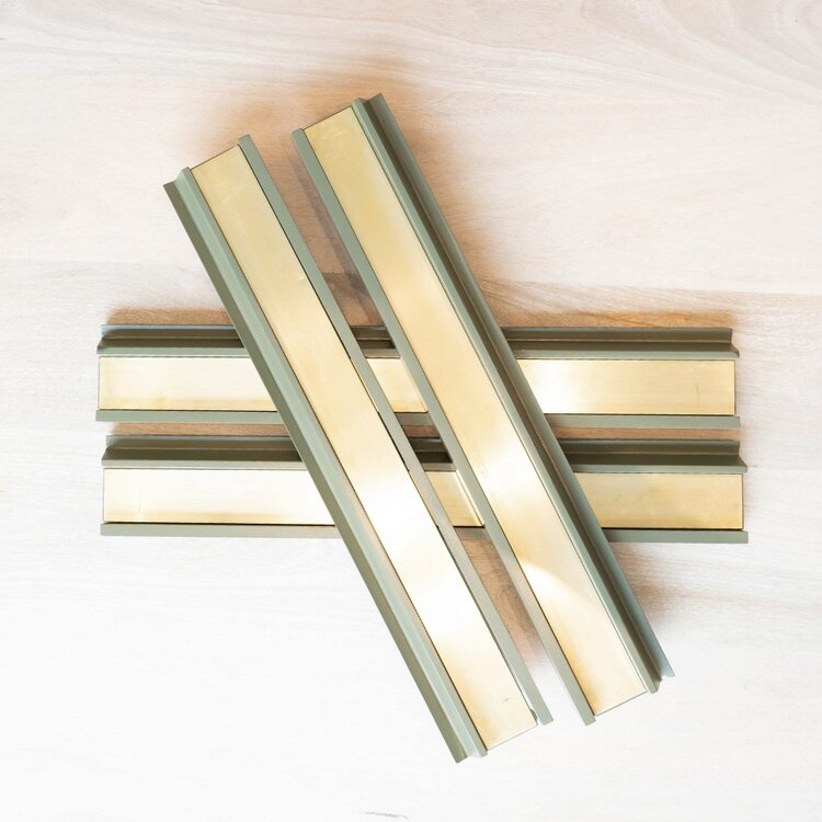 Table & Terrace Social Set of 4 Mahjong Racks with Brass Plate