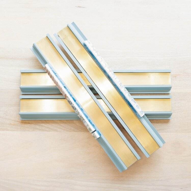 Table & Terrace Social Set of 4 Mahjong Racks with Brass Plate
