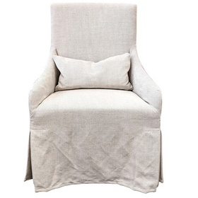 Sophia Dining Chair with Casters- Natural Ecru