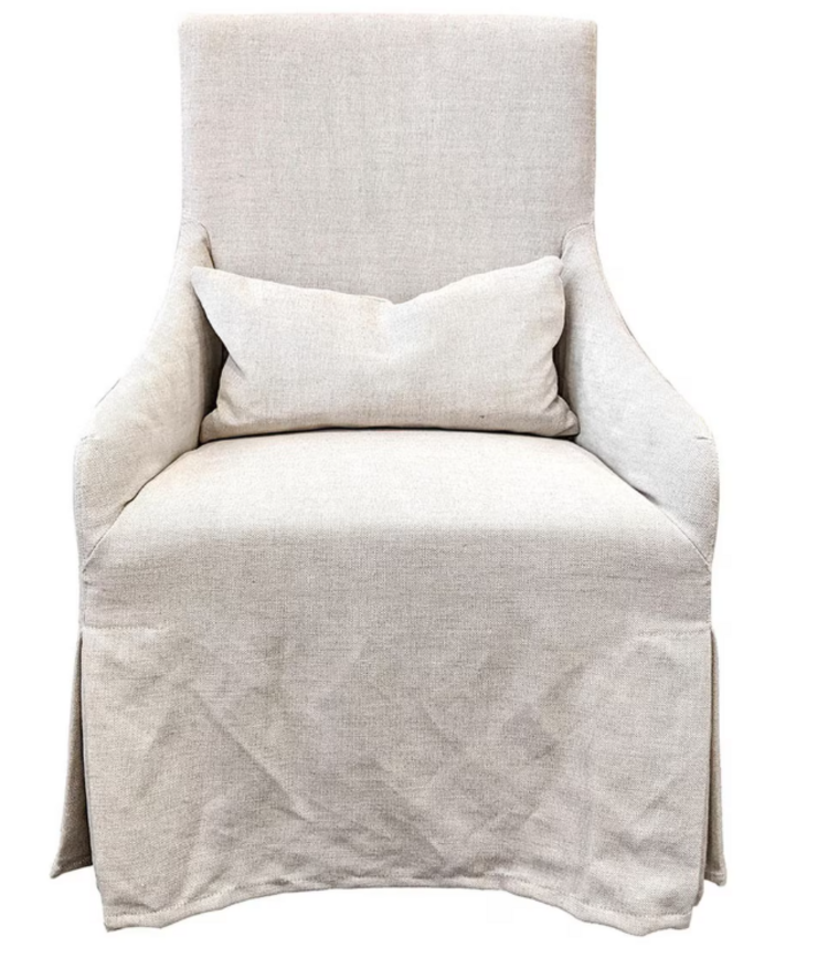 Sophia Dining Chair with Casters- Natural Ecru