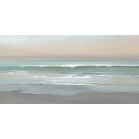 Coral Sea w/ Modern Float Champagne Leaf Frame