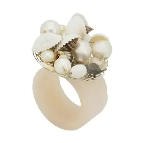 Saro Lifestyle Seashore Splendor Beaded Resin Napkin Ring