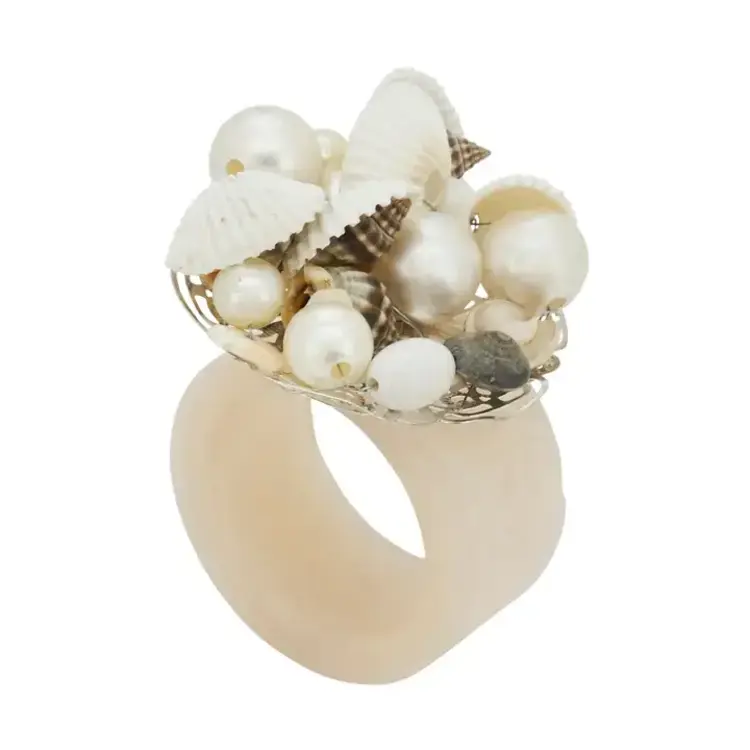 Saro Lifestyle Seashore Splendor Beaded Resin Napkin Ring