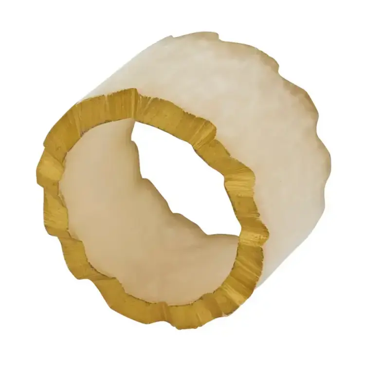 Saro Lifestyle Resin Artisty Napkin Ring- Ivory