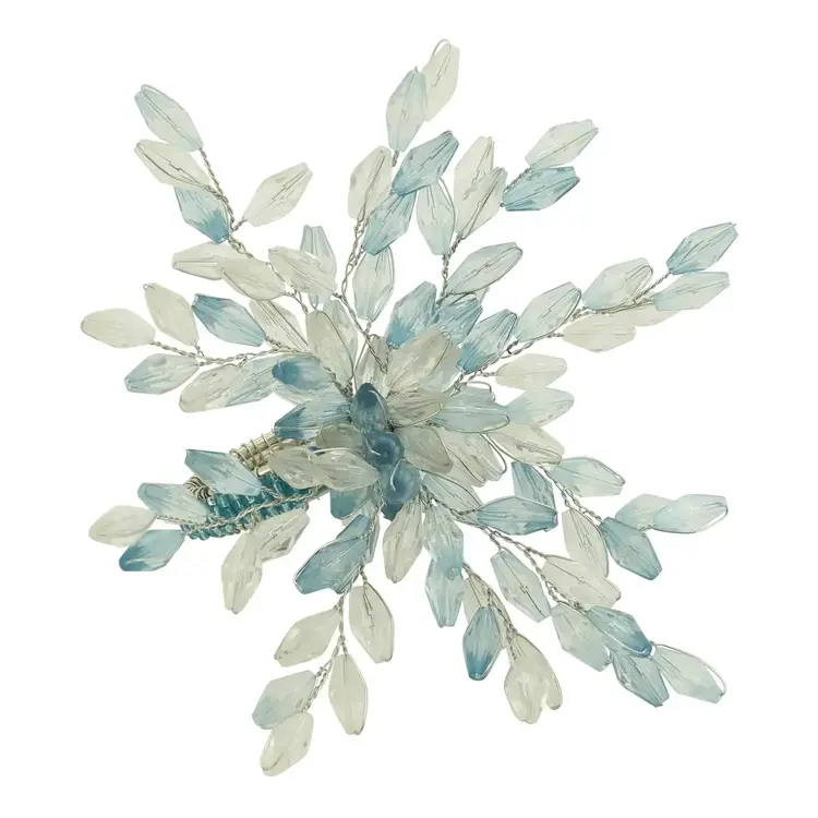 Saro Lifestyle Beaded Napkin Ring- Blue