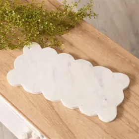 Audrey's Home & Gift Scalloped Edge Marble Serving Board (Food Safe)