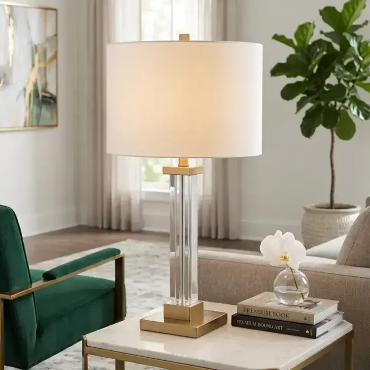 Sagebrook Home Clear Glass & Gold Table Lamp