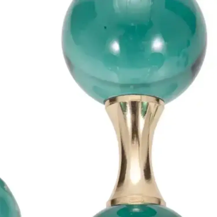 Sagebrook Home Green Crystal/Metal Bookends, set of 2