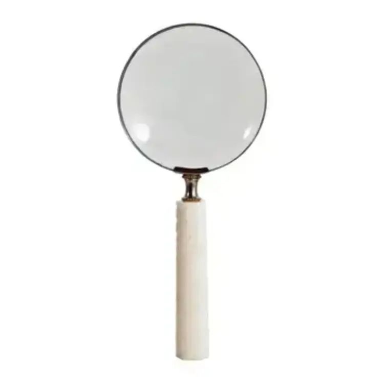 Sagebrook Home Ivory Resin Ridged Handle Magnifying Glass