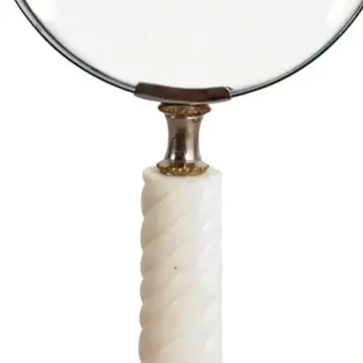 Sagebrook Home Ivory Resin Ridged Handle Magnifying Glass
