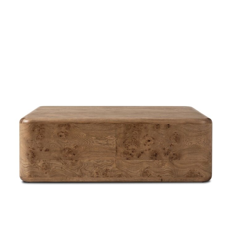 Four Hands Talessi Square Coffee Table- Wheat Medium Burl Oak