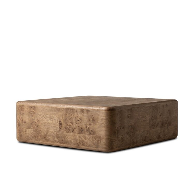 Four Hands Talessi Square Coffee Table- Wheat Medium Burl Oak