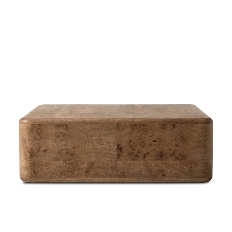 Four Hands Talessi Square Coffee Table- Wheat Medium Burl Oak