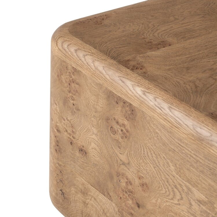 Four Hands Talessi Square Coffee Table- Wheat Medium Burl Oak