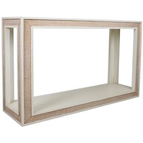 Atlantis Console Table w/ Woven Rattan Detail
