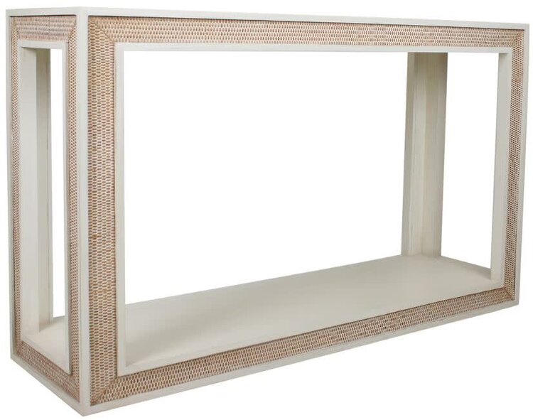 Atlantis Console Table w/ Woven Rattan Detail