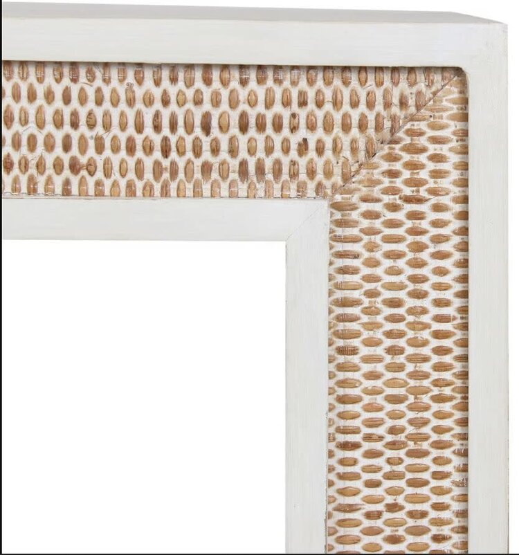 Atlantis Console Table w/ Woven Rattan Detail