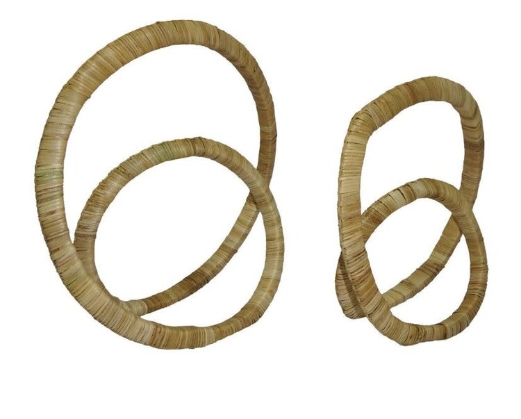Rattan Wrapped Infinity Sculpture,