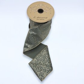 Suede Velvet Metallic Gold Splatter Ribbon, Aqua
