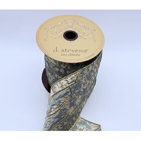 Metallic Abstract Pollack Jacquard Ribbon, Dusty Blue