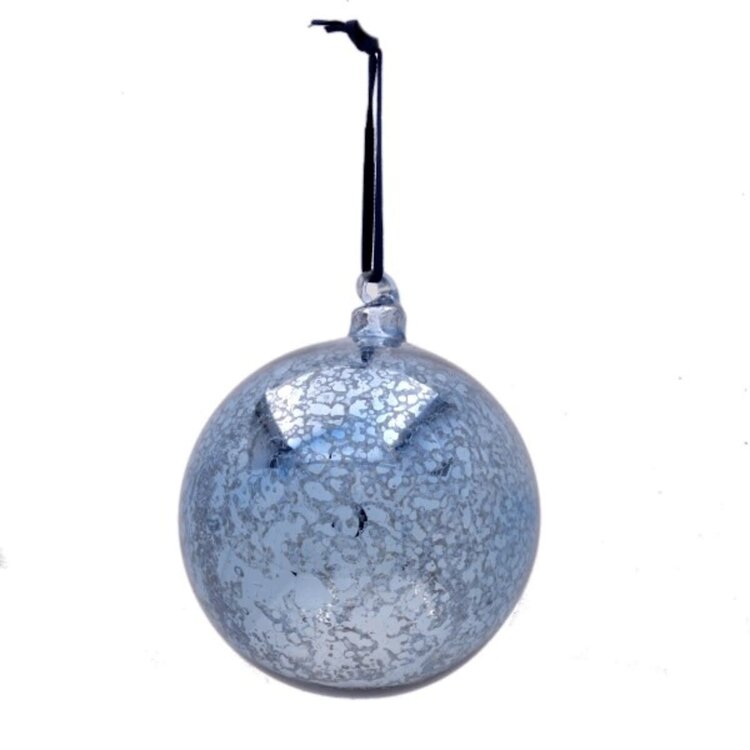Hand Blow Top Ornament, Delft Blue