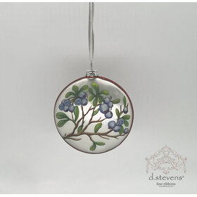 Glass Disc Iced Berries Ornament