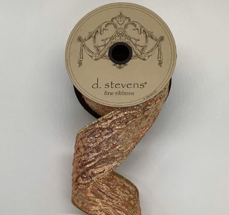 Crushed Metallic Lame Ribbon, Copper