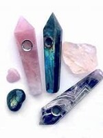YB Norml YB Norml Black Obsidian Crystal Pipe (Hemsa Hand)
