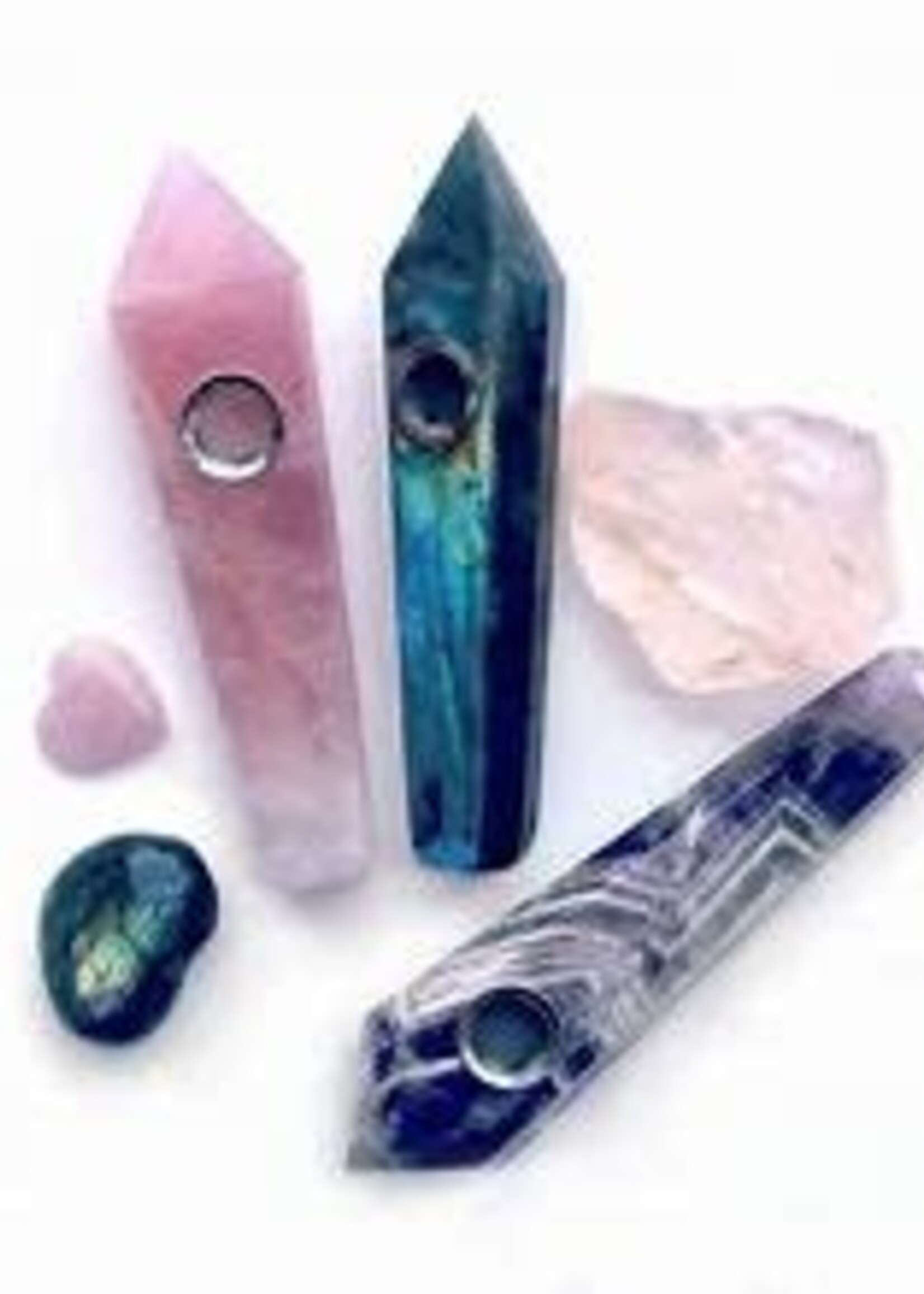 YB Norml YB Norml Rose Quartz Crystal Pipe (Mandala)