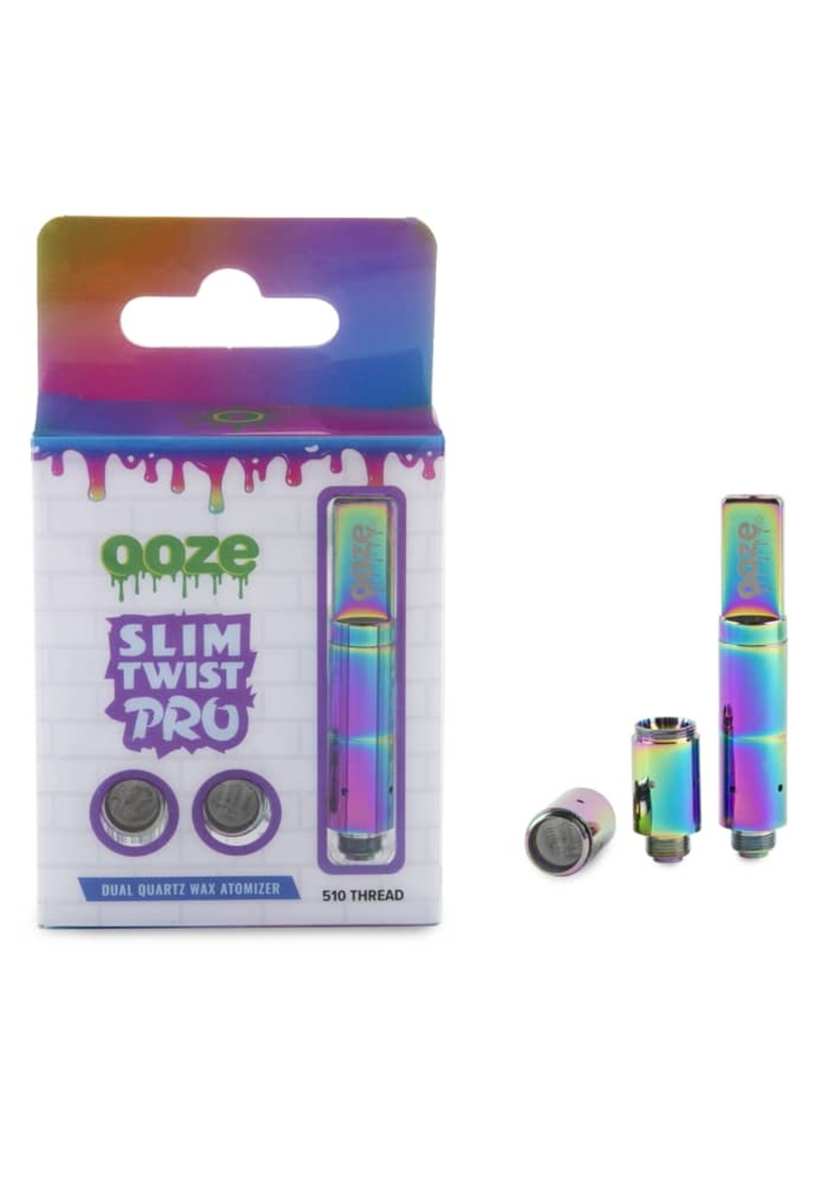 Ooze Ooze Slim Twist Pro Dual Quartz Atomizer Rainbow