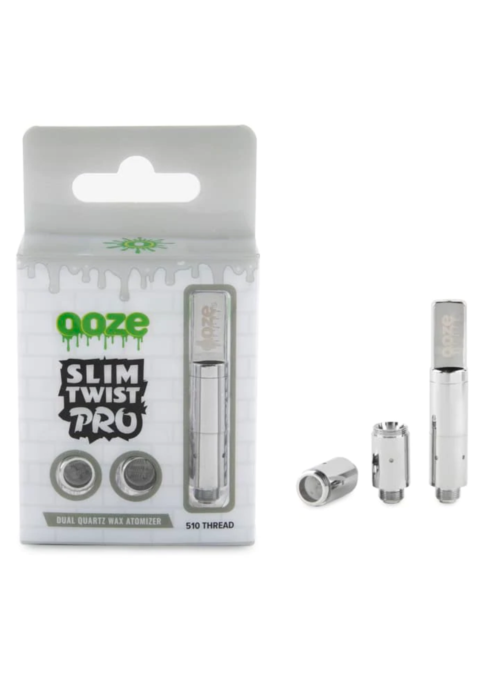 Ooze Ooze Slim Twist Pro Dual Quartz Atomizer Silver