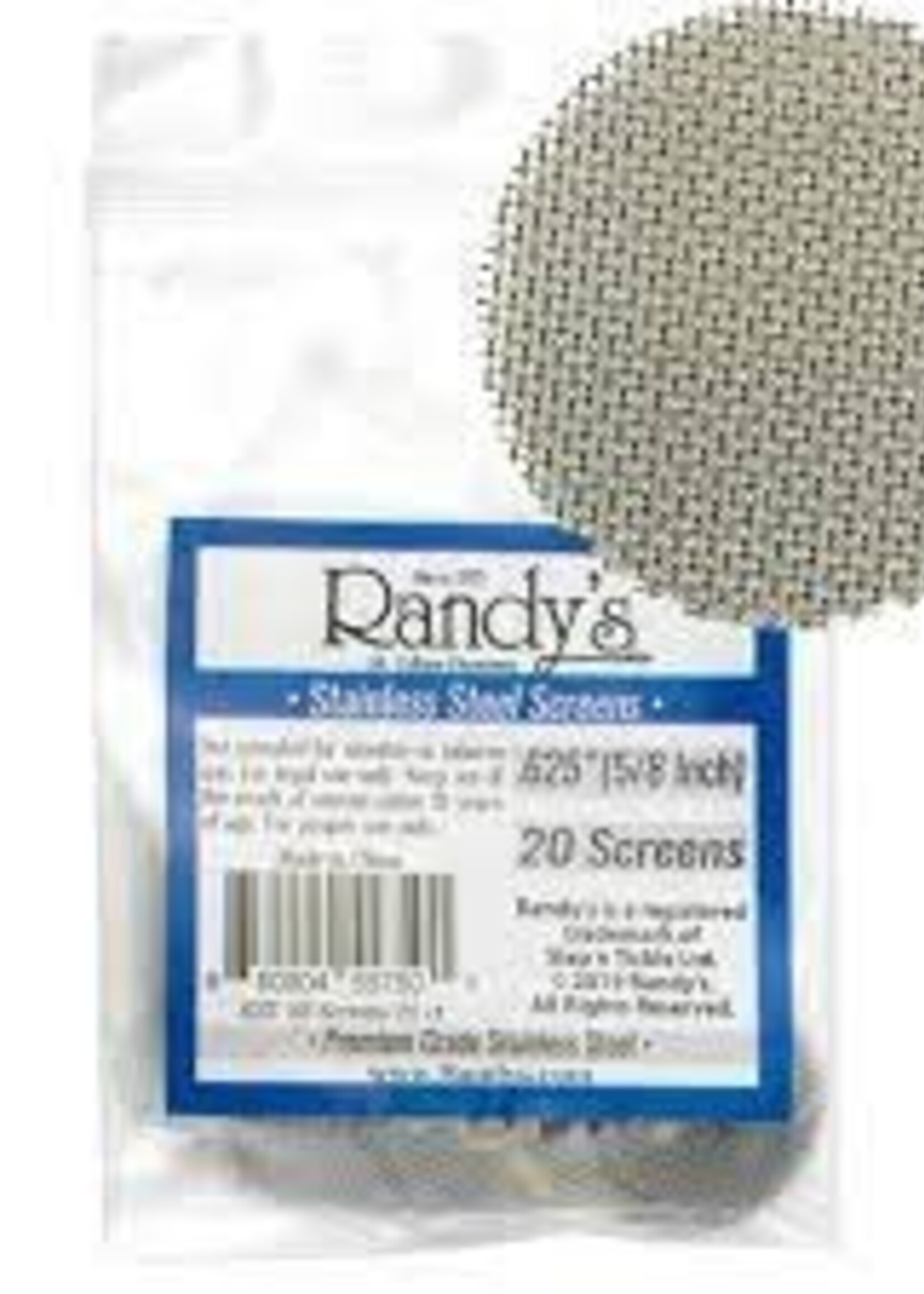 Randy's Randy's .625 (5/8”) 20ct Steel Screens