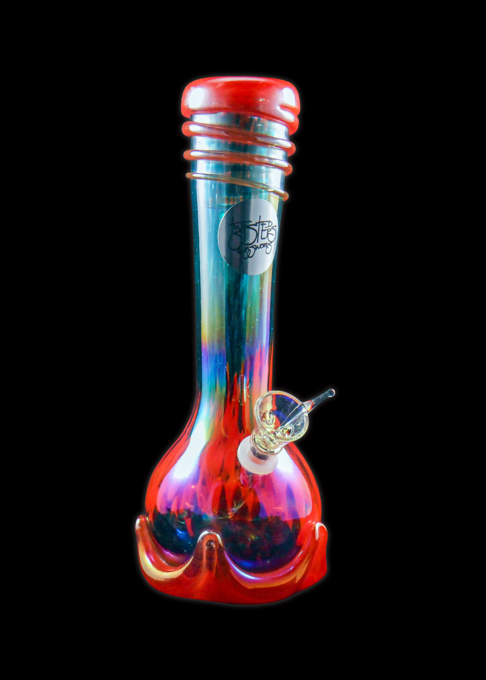 Twisted Sister Glassworks Twisted Sister MT8 10" Vase w/ wrap and lily pad