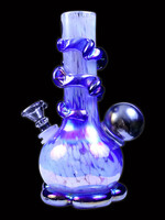 Twisted Sister Glassworks Twisted Sister RB8 8" Vase W/ Wrap & Large Marble