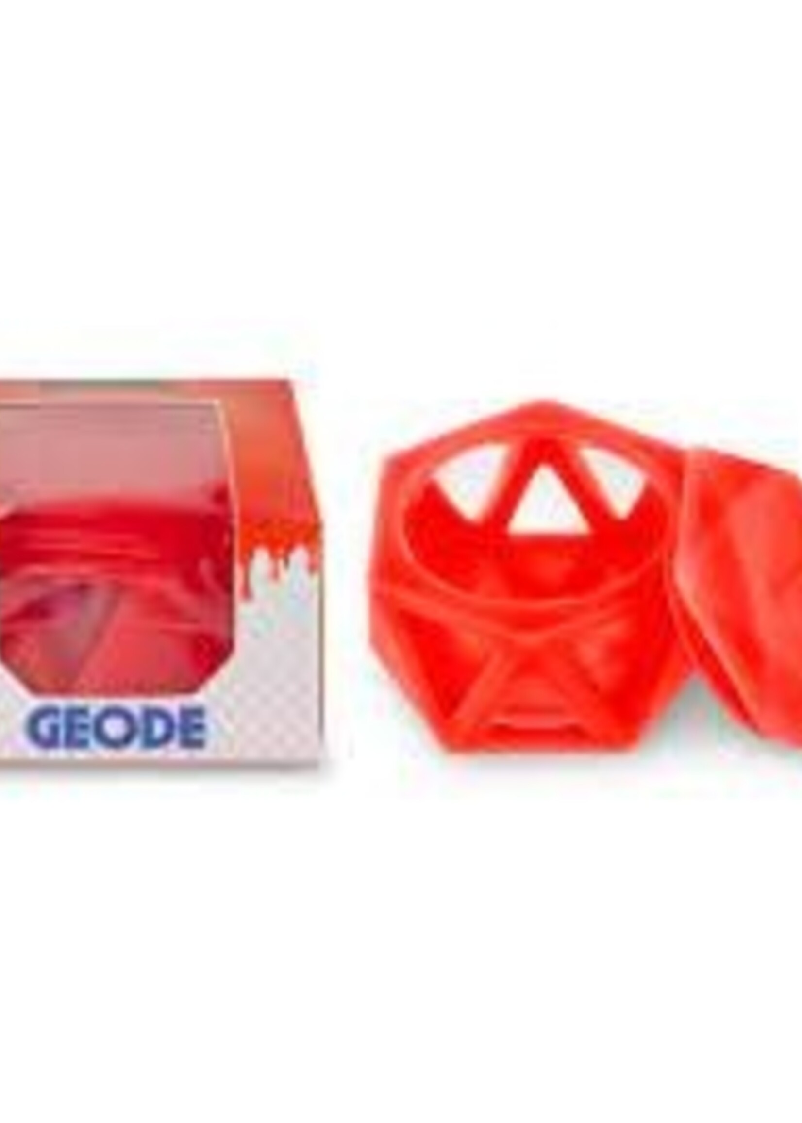 Ooze Ooze Geode Silicone Glass Container Red
