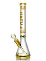 Juicy J Juicy J Glass 16" 9mm Beaker Gold Rings