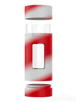 White Rhino White Rhino Pruf 2 In 1 Silicone Glass Jar Red/White