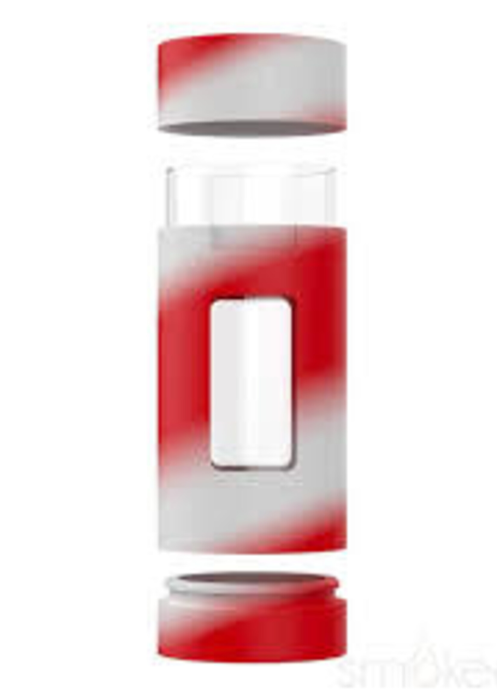 White Rhino White Rhino Pruf 2 In 1 Silicone Glass Jar Red/White