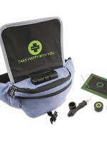 Happy Kit Happy Pack Dab by Happy Kit All-in-One Smell Proof Travel Kit Fanny Pack for Concentrates - Blue
