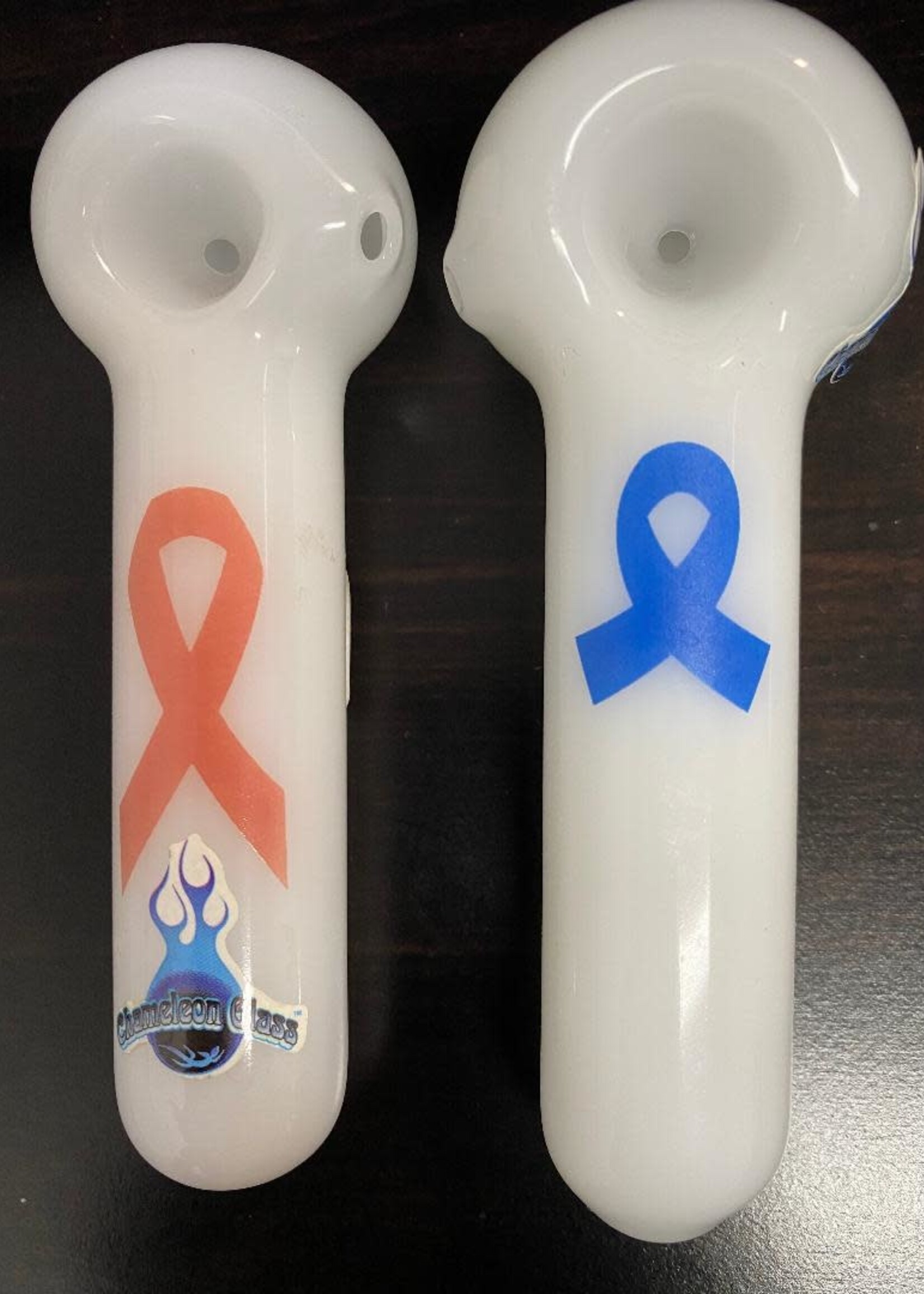 Chameleon Glass Chameleon Glass Cancer Awareness Hand Pipe
