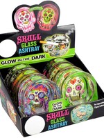 Glow Sugar Skull Glass Ashtray Assorted Colors