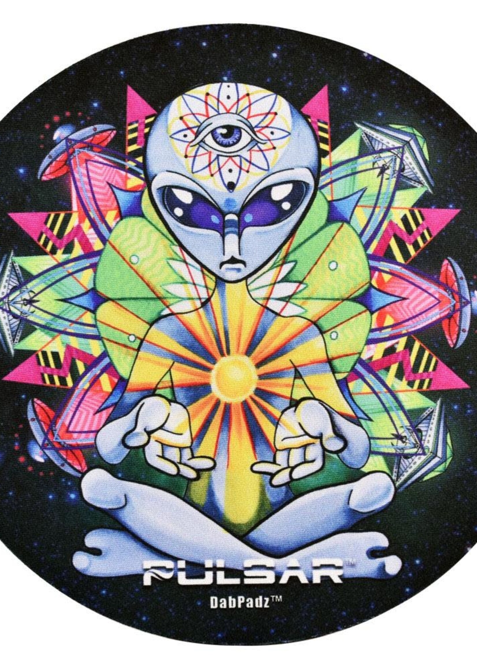 Pulsar Pulsar DabPadz Round Dab Mat 8” Psychedelic Alien