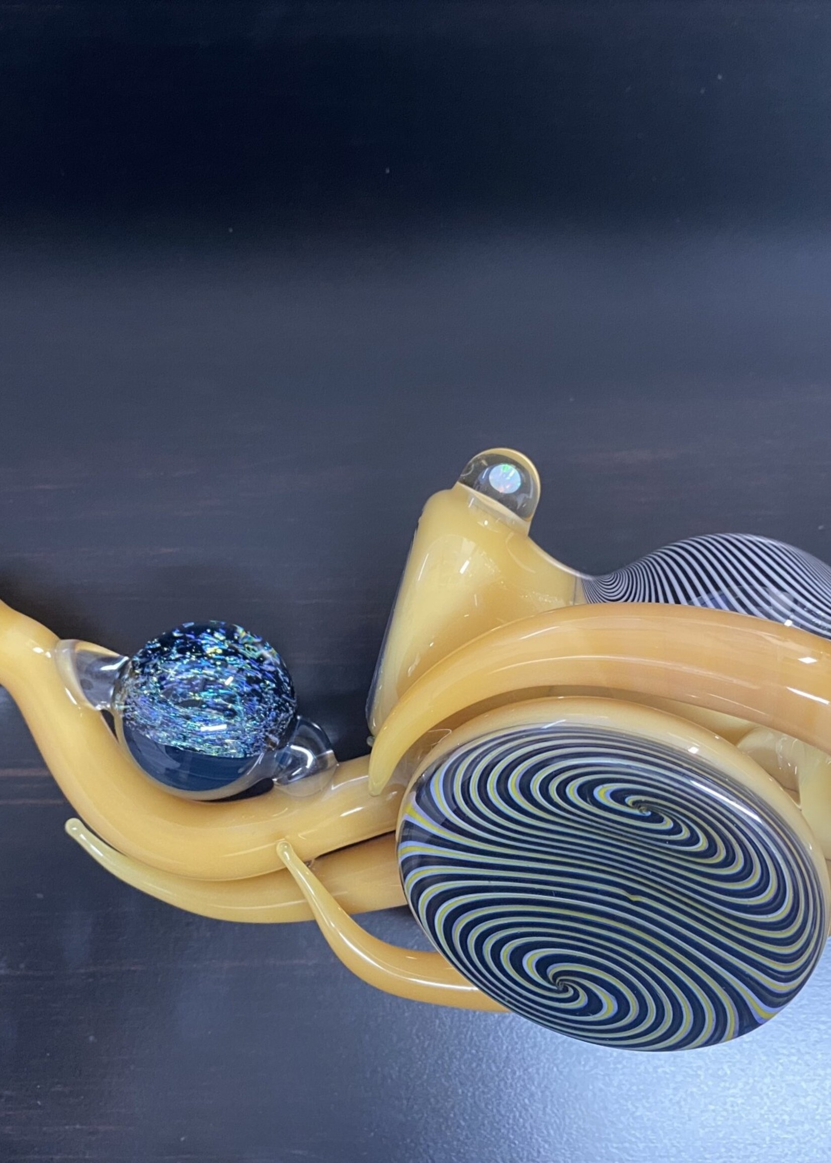 Kevin Beecher Kevin Beecher Creme Black & White Tall Bubbler (W/Pendy)