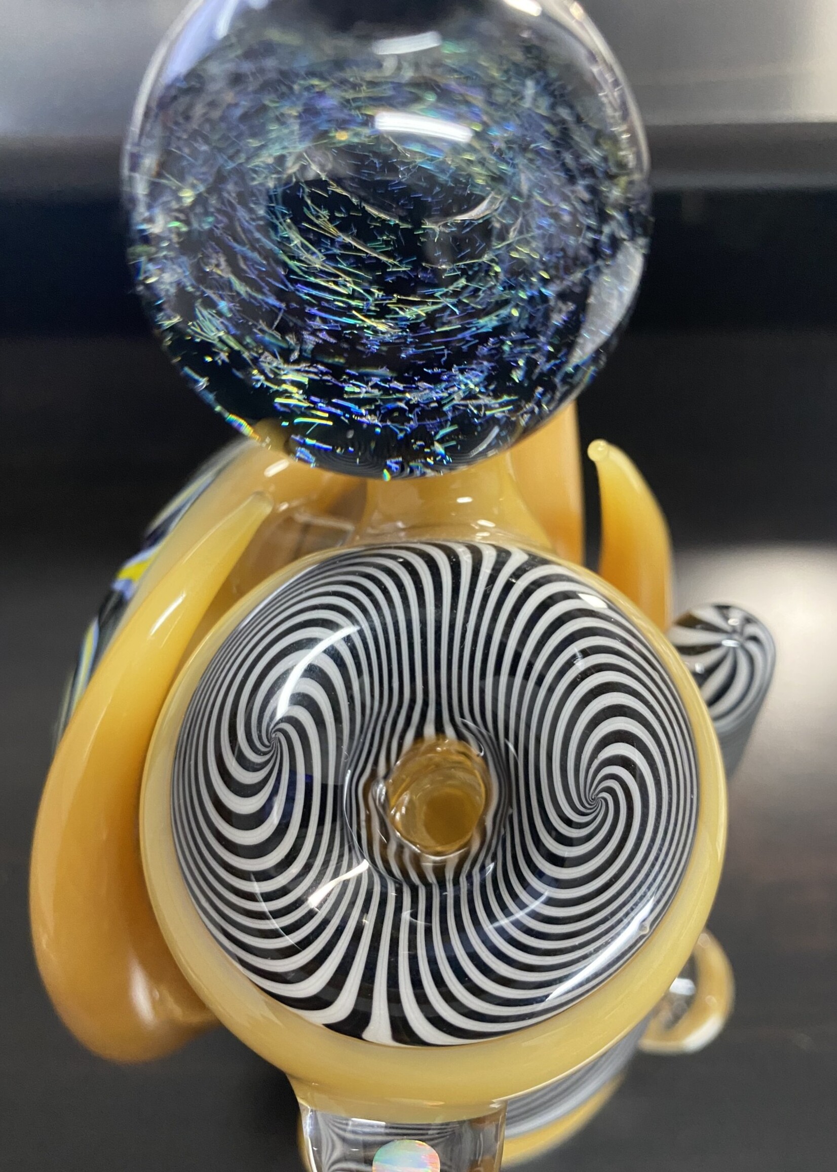 Kevin Beecher Kevin Beecher Creme Black & White Tall Bubbler (W/Pendy)
