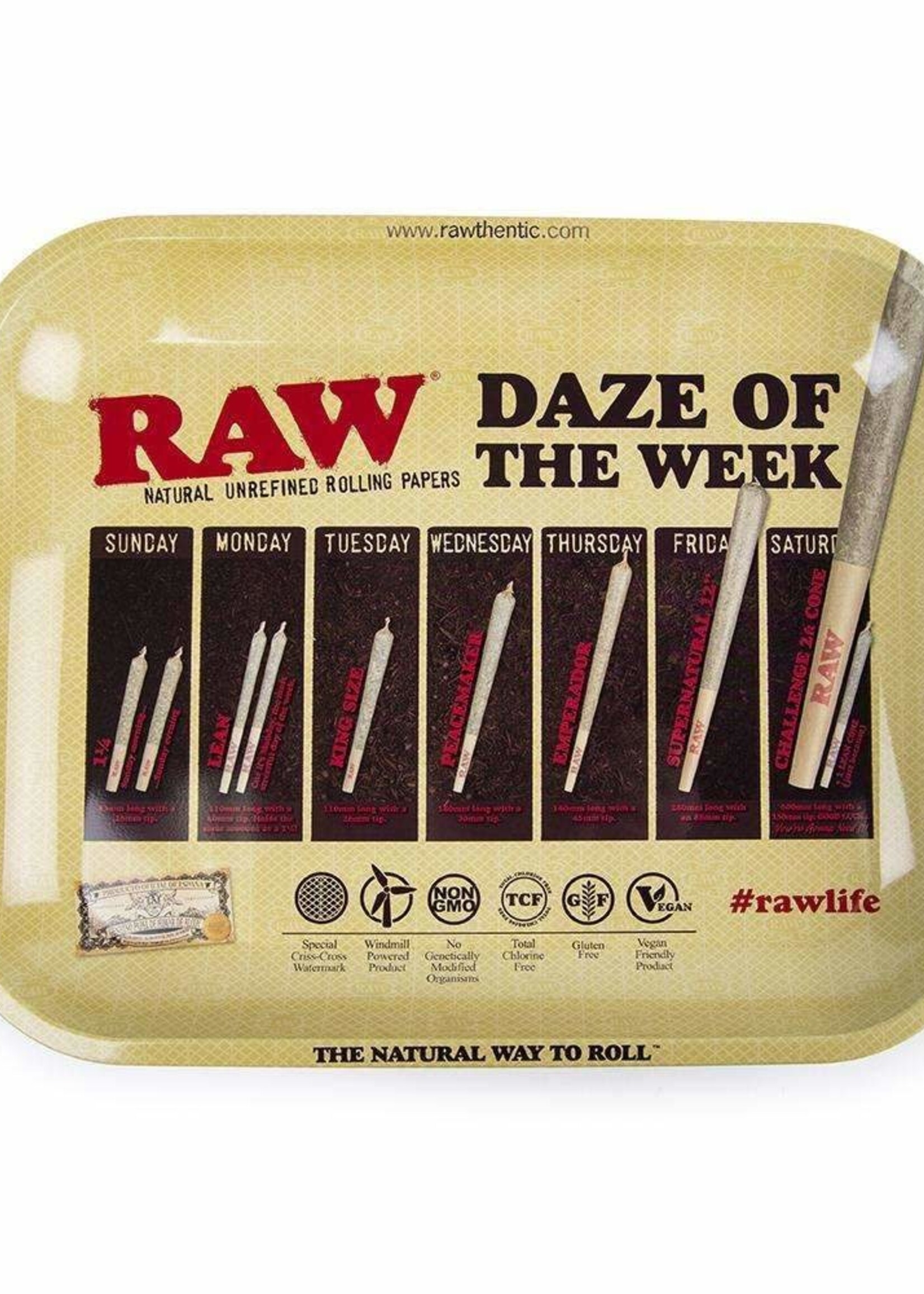 Raw Raw Rolling Tray Large Daze Of The Week
