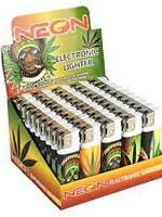 Neon Neon Electronic Disposable Lighter Asst Rasta